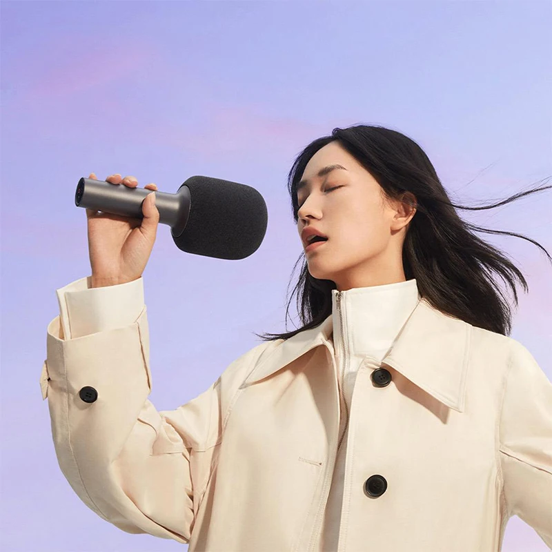 MIJIA New Product Launch Karaoke Microphone KTV-level Stereo Sound Effects 9 Kinds of Interesting Two People to Sing Duet Grey