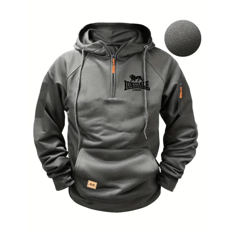 

Men's Hoodie, New High-quality, Fashionable and Casual Zipper Men's Sweatshirt, 2025 Autumn/winter Multi-pocket Sport Pullover