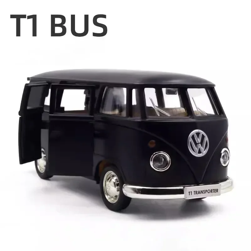 フォルクスワーゲン-車のおもちゃのVWT1,車種,合金,ダイキャスト,引き出しドア付き,オープン,バンモデル,男の子への最高の贈り物,1:36