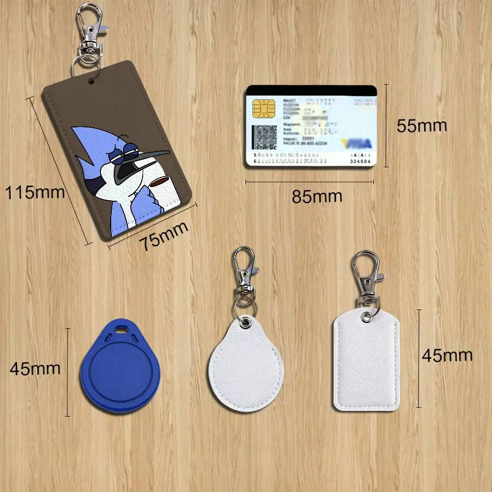leisure Mordecai Regular Show Holder For Bank Business Work Card Holder Student Card Case Bus Card Keychain