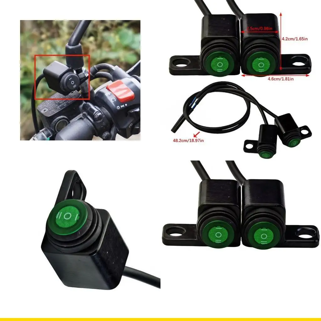 SZCH Aluminum Motorcycle Handlebar Headlight Switches Three-position Waterproof Switches 12V Fog Switches