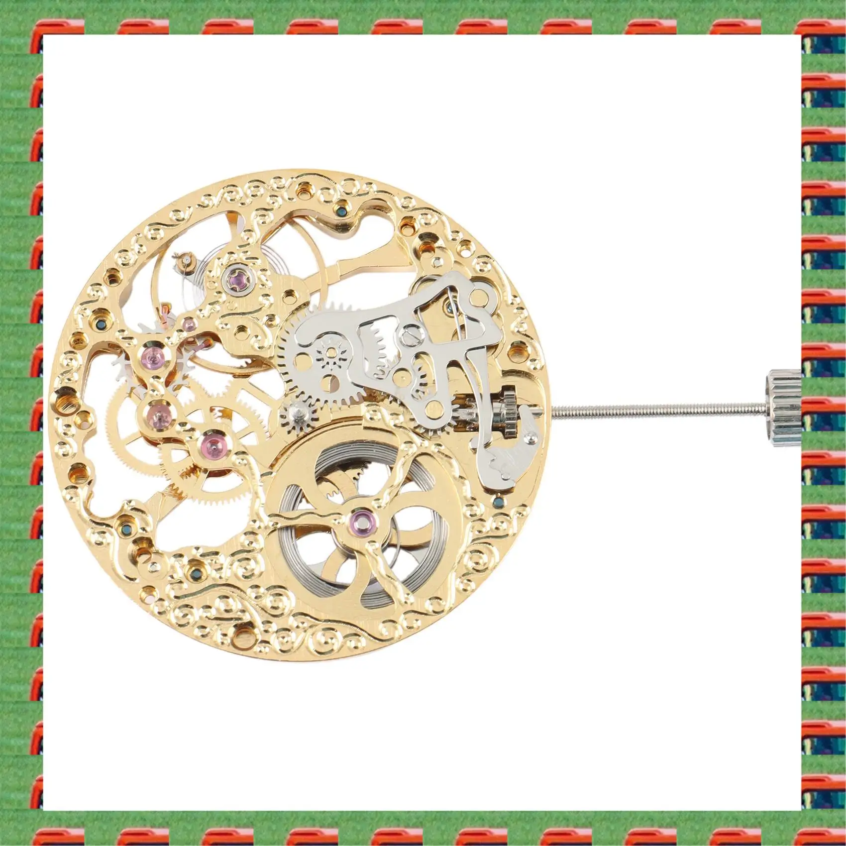 

ABMO 17 драгоценных камней, золотой азиатский полный скелет для мужских часов 6497, механизм с ручным заводом, мужской механизм со скелетом