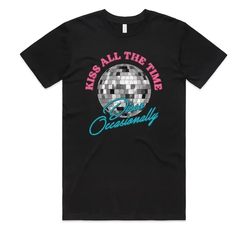 Always Kiss on Disco Occasionally T-Shirt from Harry Styles' Album Ins Y2k, Unisex Y2K Hip-Hop Style Women And Men T-Shirt