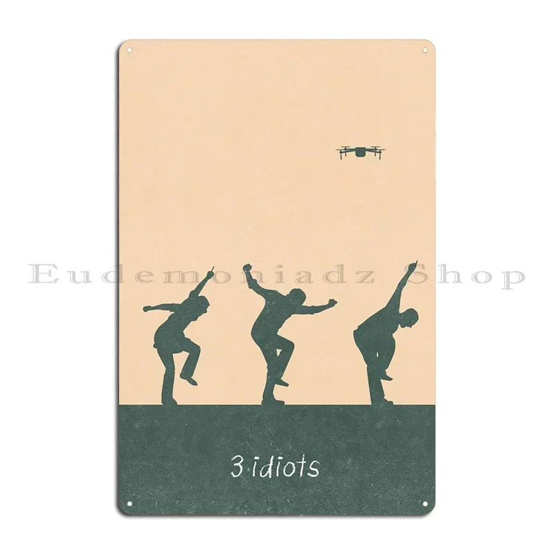 3 Idiots Metal Sign Wall Plaque Retro Cave Club Customized Tin Sign Poster
