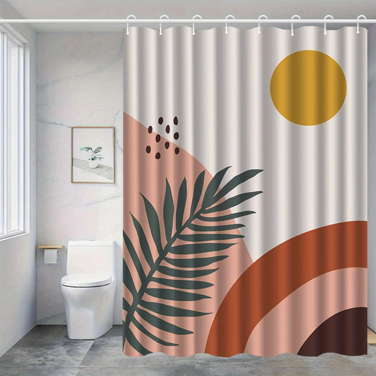 

1 шт., занавеска для душа с простым узором и крючком, занавеска для душа, перегородка для ванны, аксессуары для ванной комнаты, украшение для дома