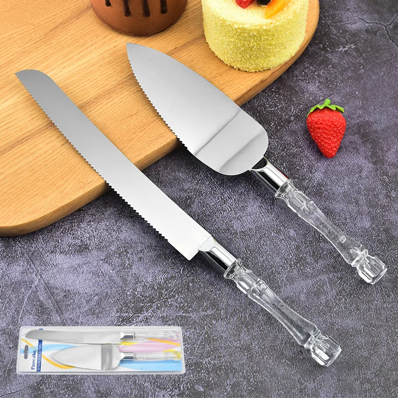 

2Pcs Stainless Steel Cake Shovel Set Bread Pizza Knife Dessert Pie Fondant Divider Cutter Spatula Server Baking Tool for Wedding