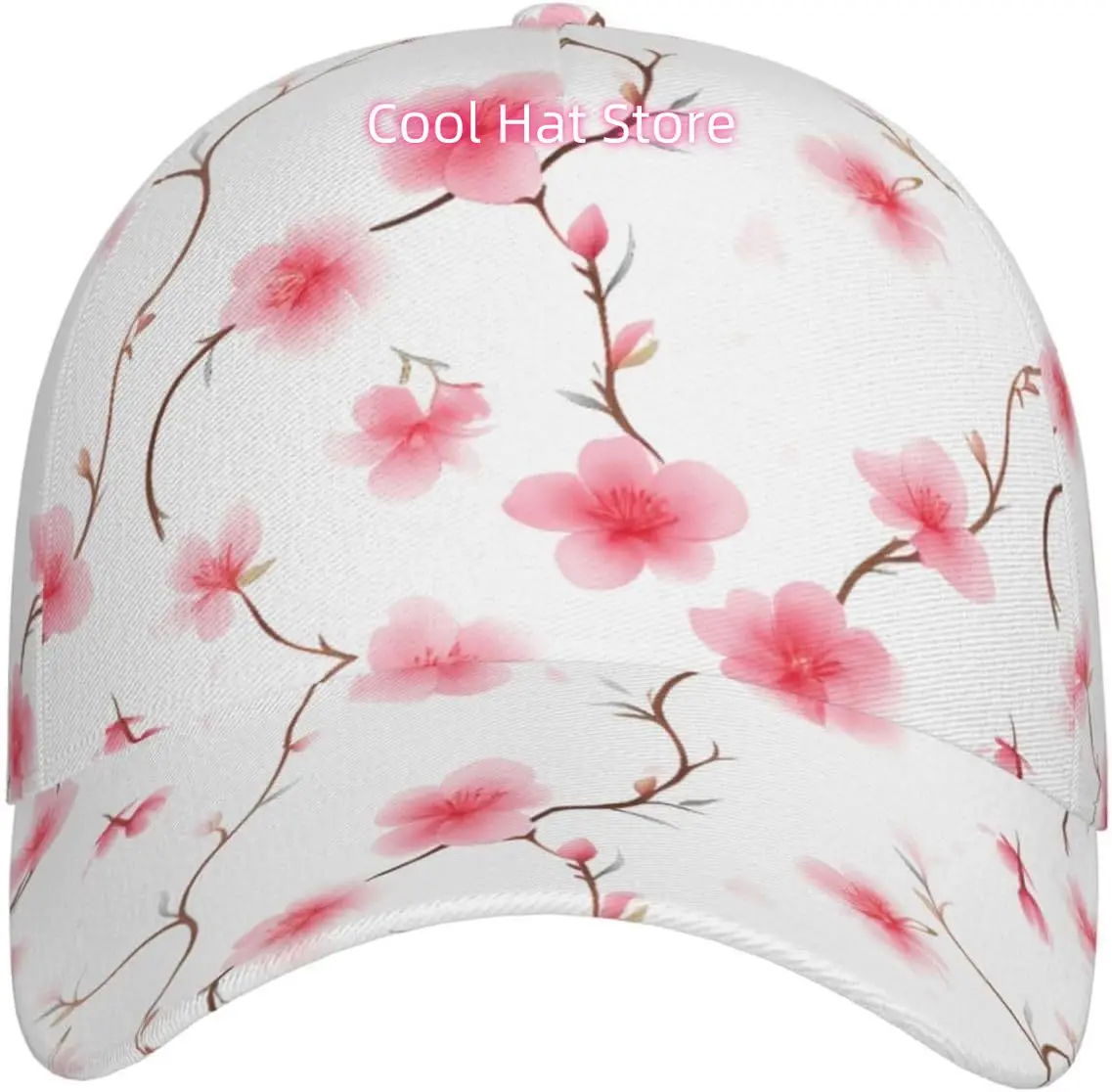 Flowers and Branches Pattern Baseball Cap Adjustable Cotton Baseball Hat for Sports, Outdoor, Travel Gifts for Men Black