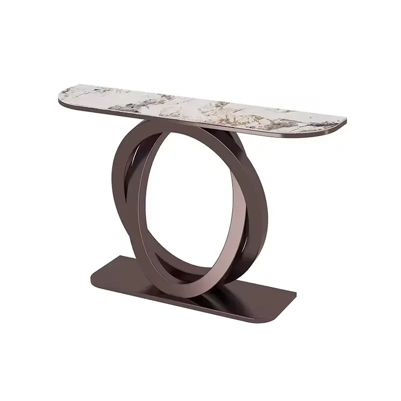 Luxurious Rock Plate Entrance Console Table with Grand Craftsmanship Directly Opposite Door Light Elegant Wall Cabinet &