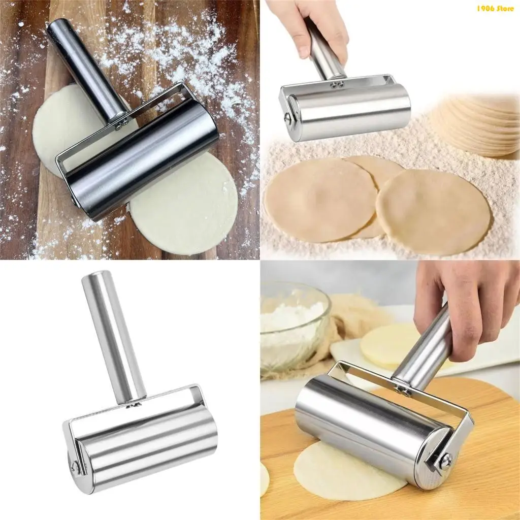 U1JB Even Rolling Nonrust Steel Pin 4.5cm Thick for Uniform Pastry