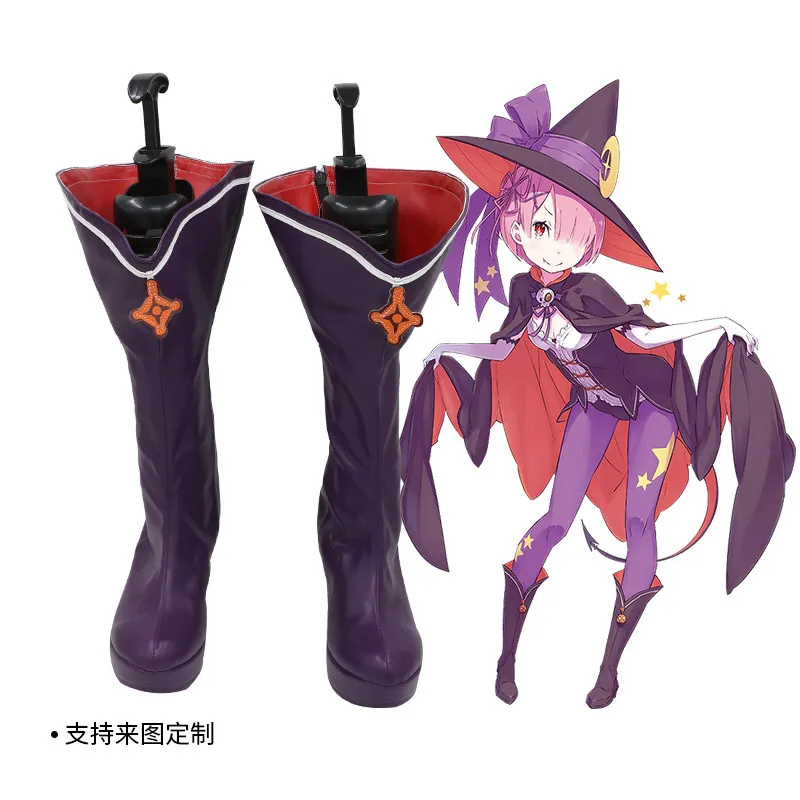 

Обувь для косплея Рем из аниме Re:Zero - Жизнь в другом мире с нуля, женские ботинки для Хэллоуина, милые рождественские карнавальные аксессуары