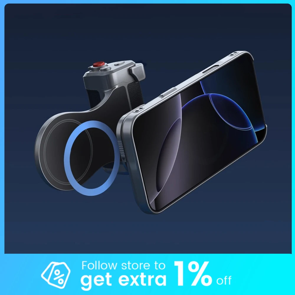 

TELESIN Phone Camera Selfie Grip Bluetooth Remote Control Adapter Grip Handle Holder vlog Selfie Accessories for iPhone17Pro/Max