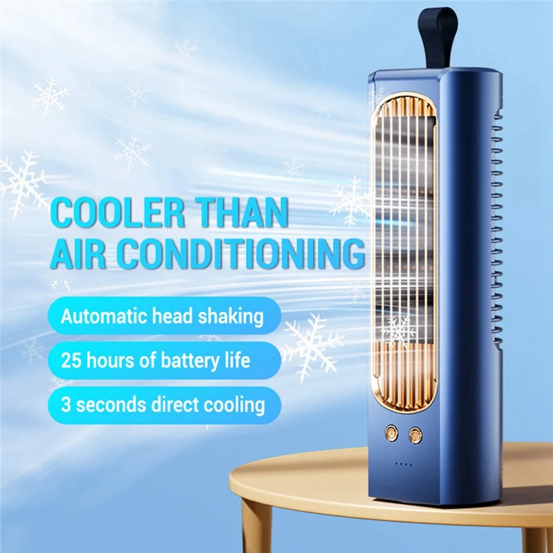 Household Tower Fan 90° Circulation Oscillating Quiet Cooling Air Conditioner Portable Standing Floor Desk Bladeless Fan