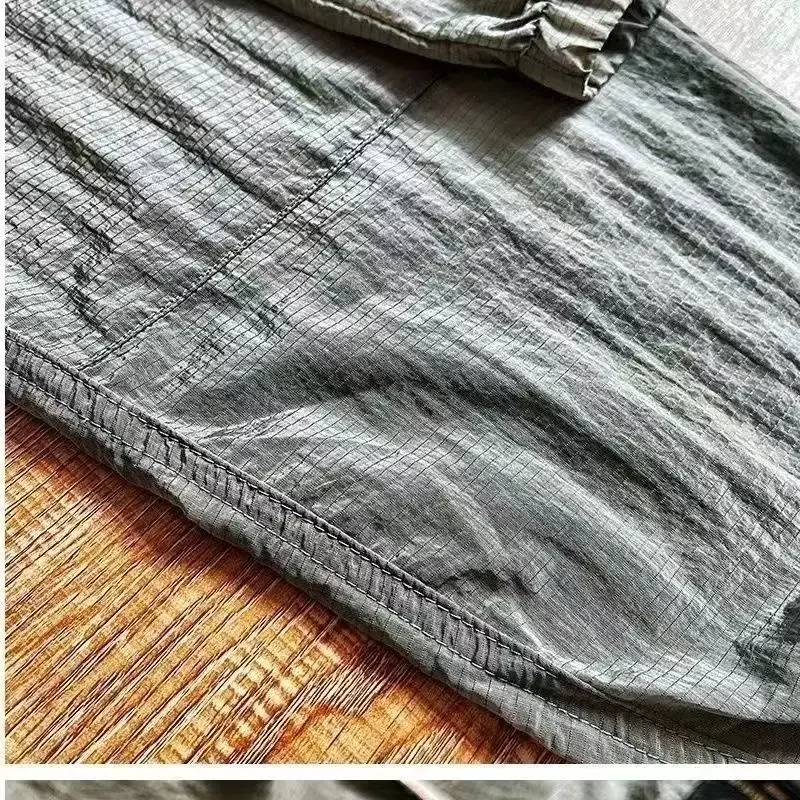 Quick-drying Casual Cargo Pants Men Elastic Waist Sports Gym Sweatpants Summer Fitness Breathable Black Pants Men's Clothing