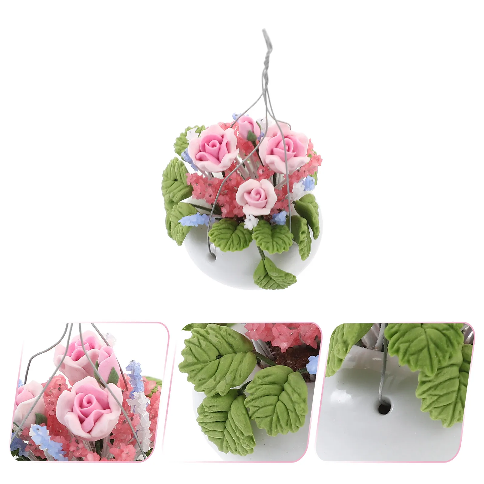 

1Pcs Premium Rose 1:12 Scale Decorative Plant for Dollhouse Accessories Mini House Potting Adornment Home Decor