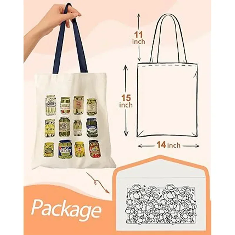 LVR3 Aesthetic Canvas Tote Bag with Inner Pocket for Women