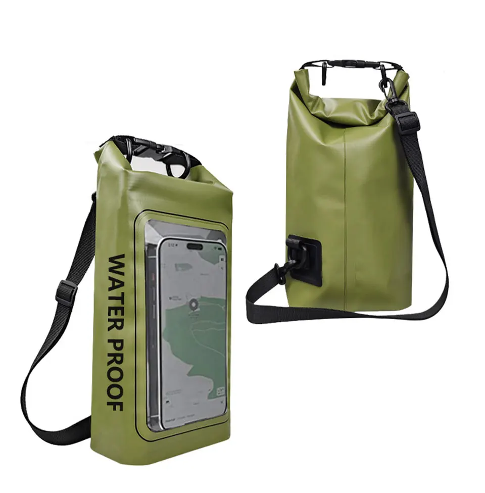 2L/5L Wasserdichte Trockentasche mit Touchscreen, Schwimmen, wasserdichte PVC-Tasche, Rafting, schwimmende Outdoor-Sporttasche, Aufbewahrungstasche für Surfbrett und Kajak – Detail 22