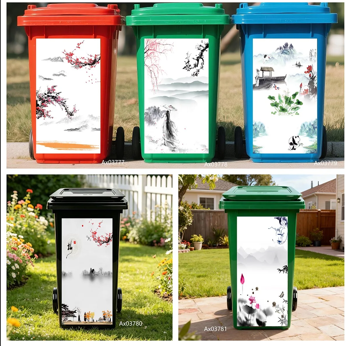 

Autumn Lake Landscape Trash Bin Decal, Durable UV-resistant Wrap for Outdoor Waste Container Litter Bins Aesthetics Decor