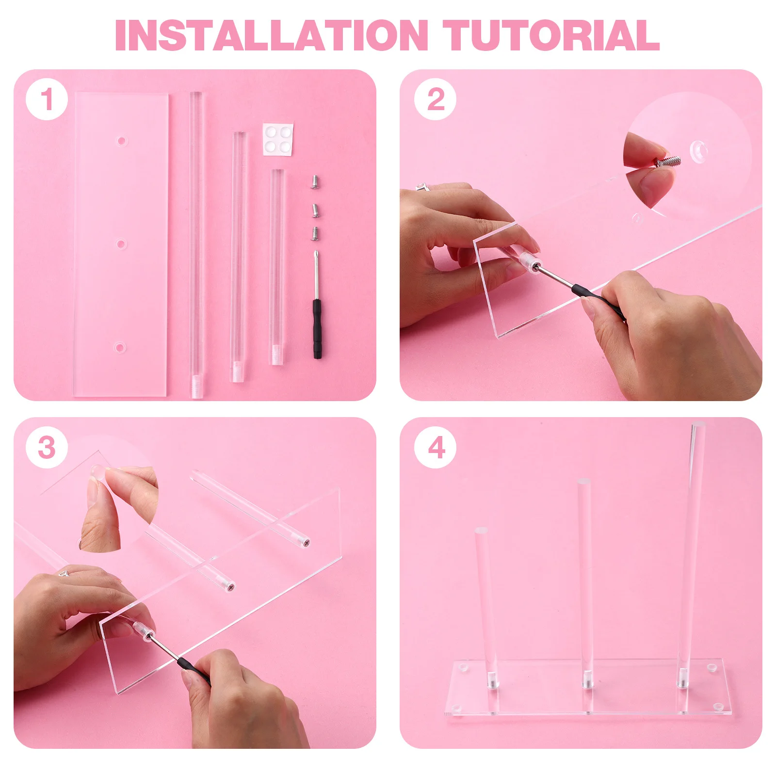 

2 шт., держатель для резинки для волос, органайзер, прозрачная акриловая вертикальная башня, подставка для резинки для волос, браслет, стеллаж для резинок для волос, держатель для резинок для волос