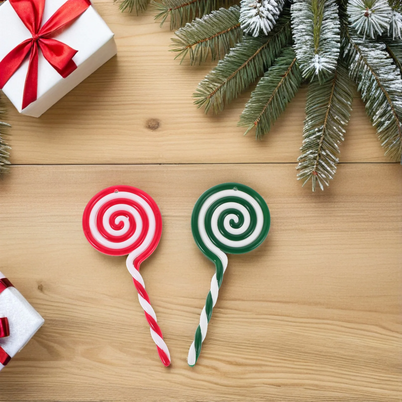 

8Pcs Red White Candy Cane Ornaments Creative Christmas Tree Hanging Decorations DIY Holiday Lollipop Pendant Red Candy Canes