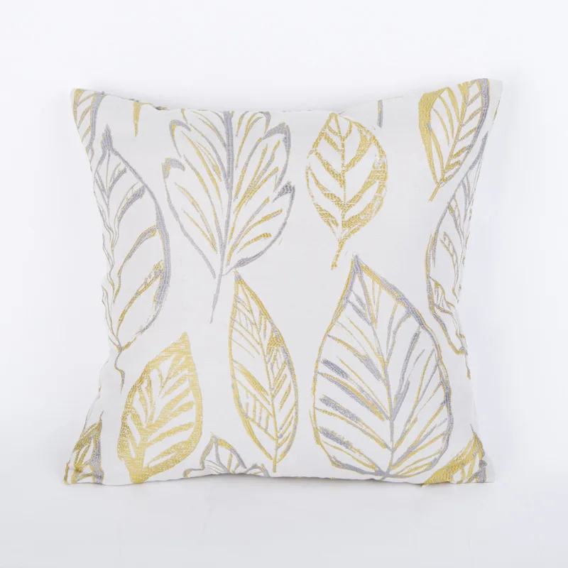 

Leaf Jacquard Cushion Cover, Pillowcase, Modern and Minimalist Pillow Cover, 45x45cm