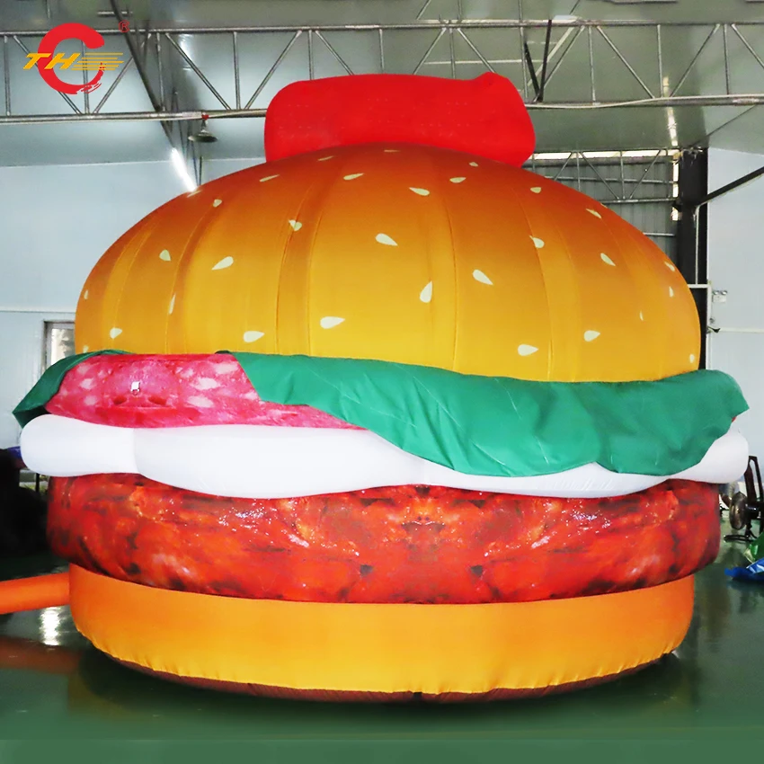 

3m/4m/5m Promotional oxford custom made giant inflatable hamburger model with logo printed for sale