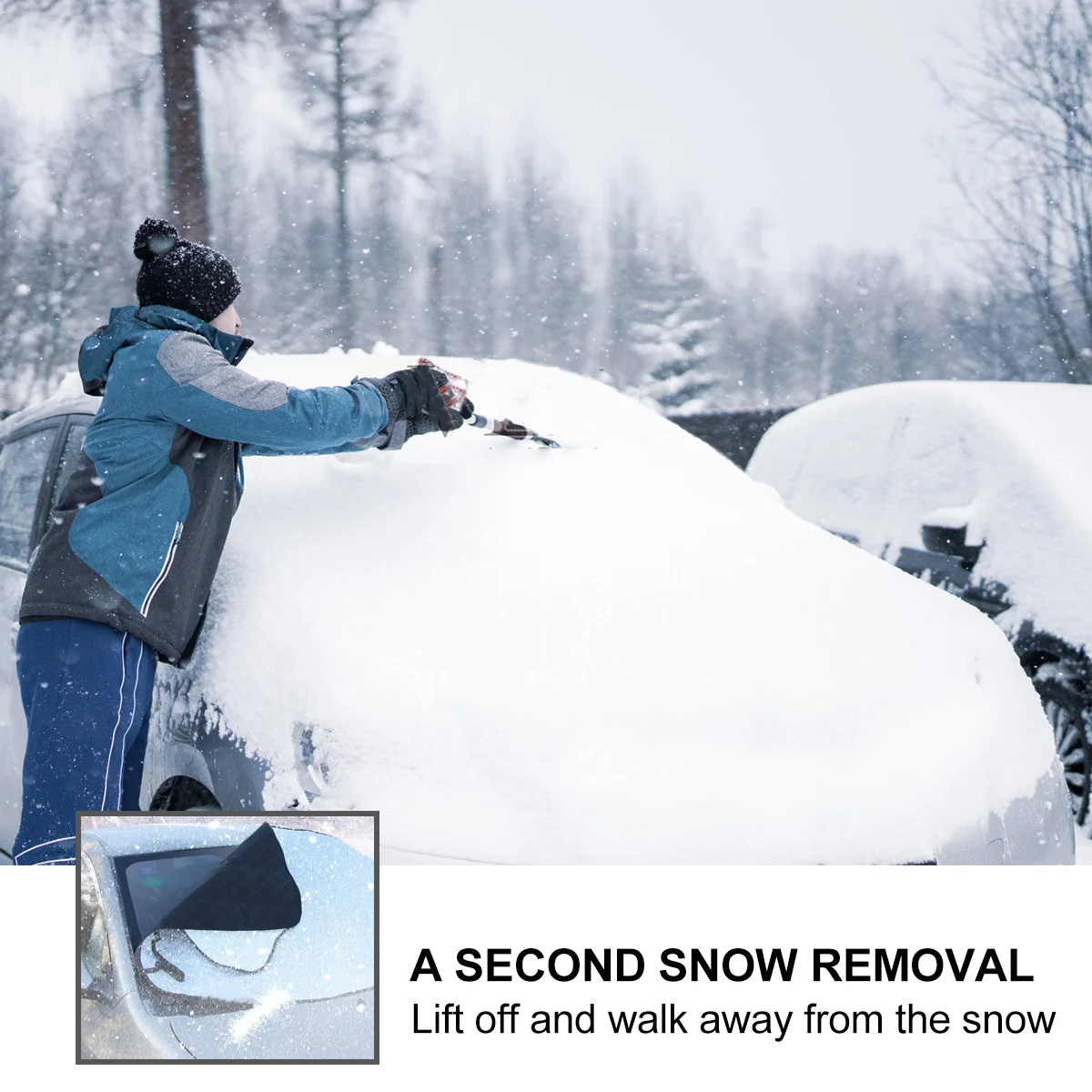 

Windshield Snow Cover Frost Defense 4 Layers Protector Waterproof Durable for Cars Cabs Suvs Windshield Snow Cover