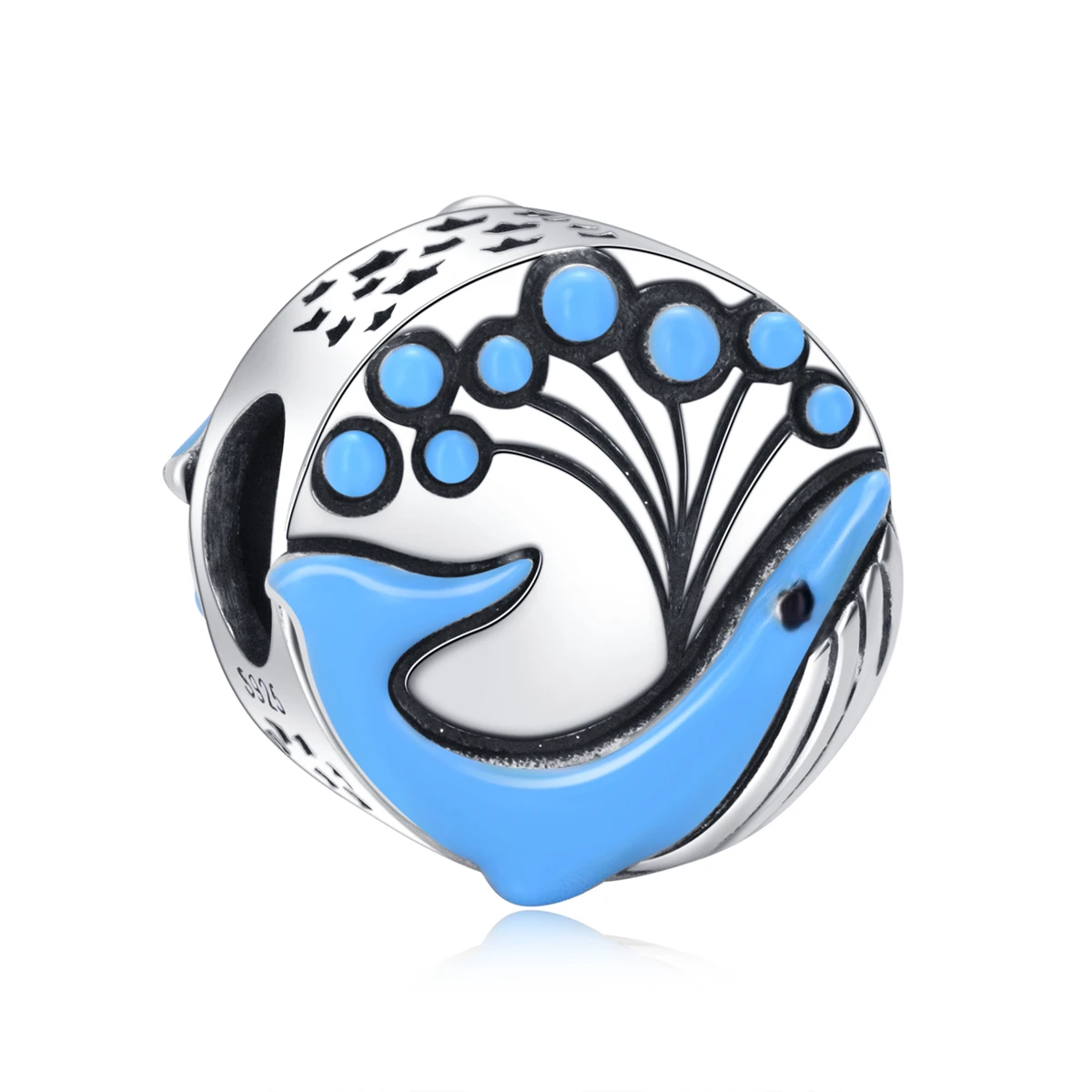 

PANQDIY925 sterling silver Ocean series enamel whale string decoration Suitable for fashionable jewelry accessories for bracelet
