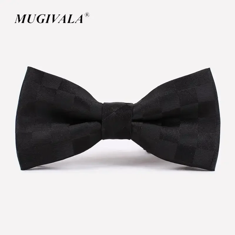 Fashion Men Bowtie Classic Cravat Male Marriage Groom's Bow Ties Business Party Black Plaid Butterfly