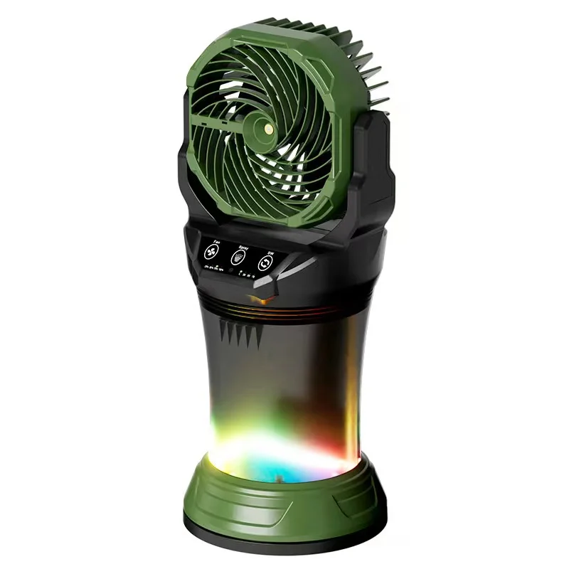 

Multi Functional 2000ml Water tank Spray Outdoor Camping Rechargeable 20000mah Fan Automatic Head Shaking LED Light Portable