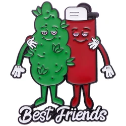 Best Friends Enamel Pins Plant Brooch Clothes Badge Gift Custom Lapel Hat Bag Accessories Friendship Jewelry Wholesale
