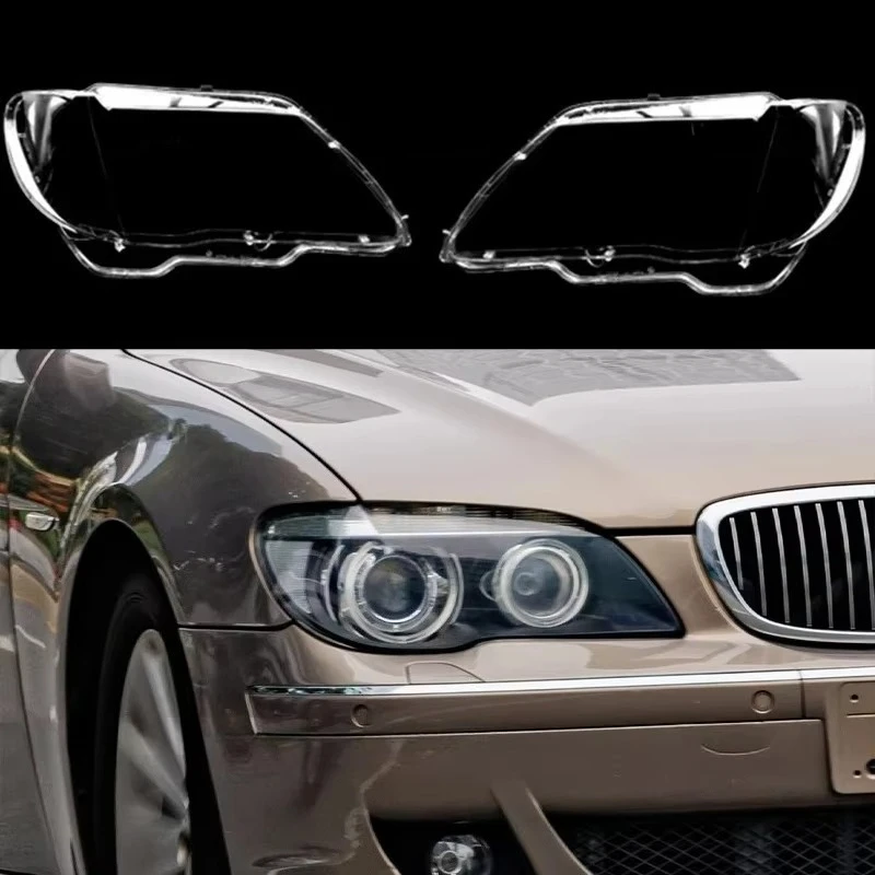 Left Right Car Headlight Lens Cover for BMW 7 Series E66 E65 E67 Facelift 05-2008 Lampshade Shell Covers Car Headlamp Lampcover