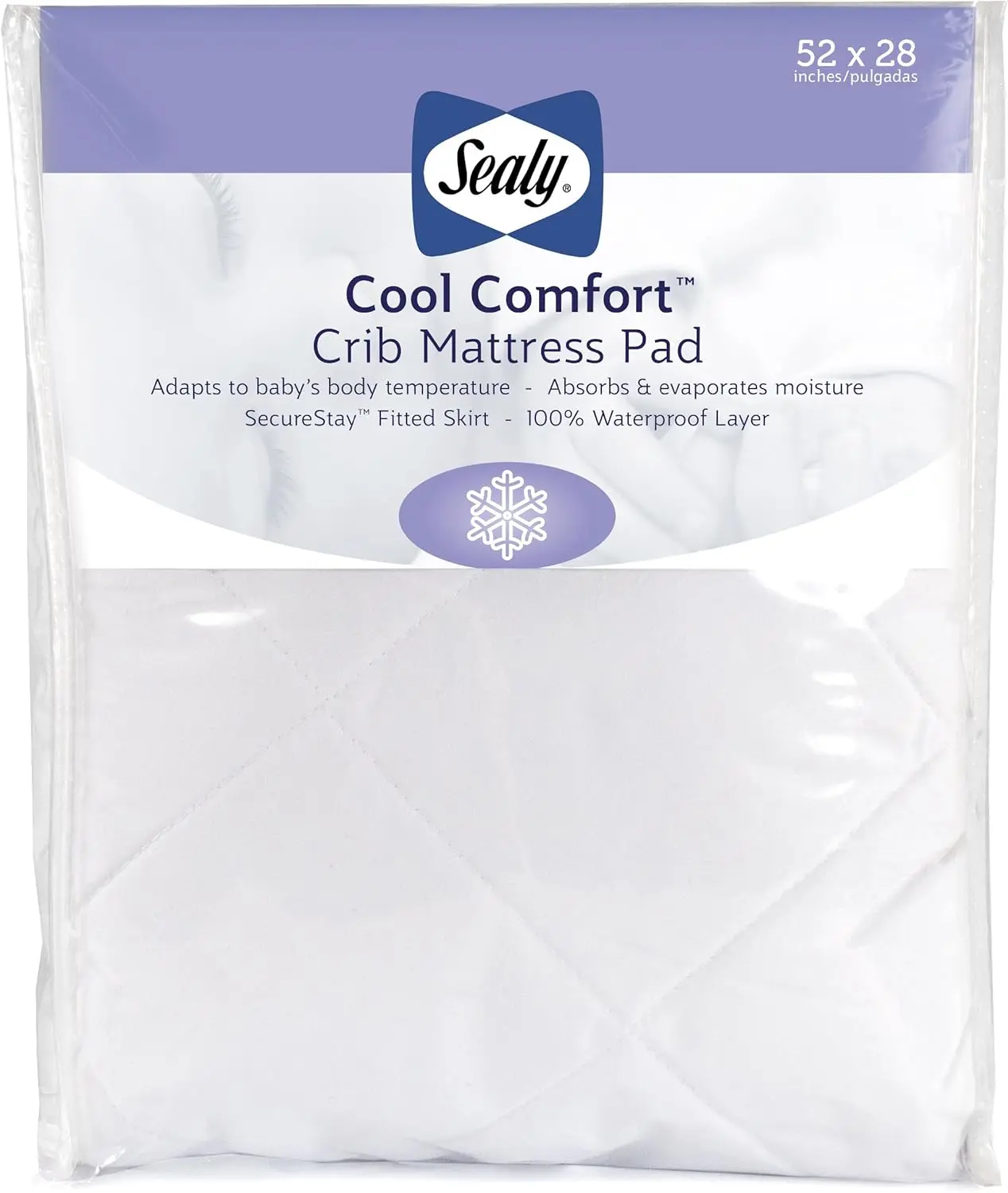 

Cool Comfort Fitted Waterproof Infant Cooling Crib Mattr Protector Pad And Toddler Bed Cover, Durable And Comfortable Topper,