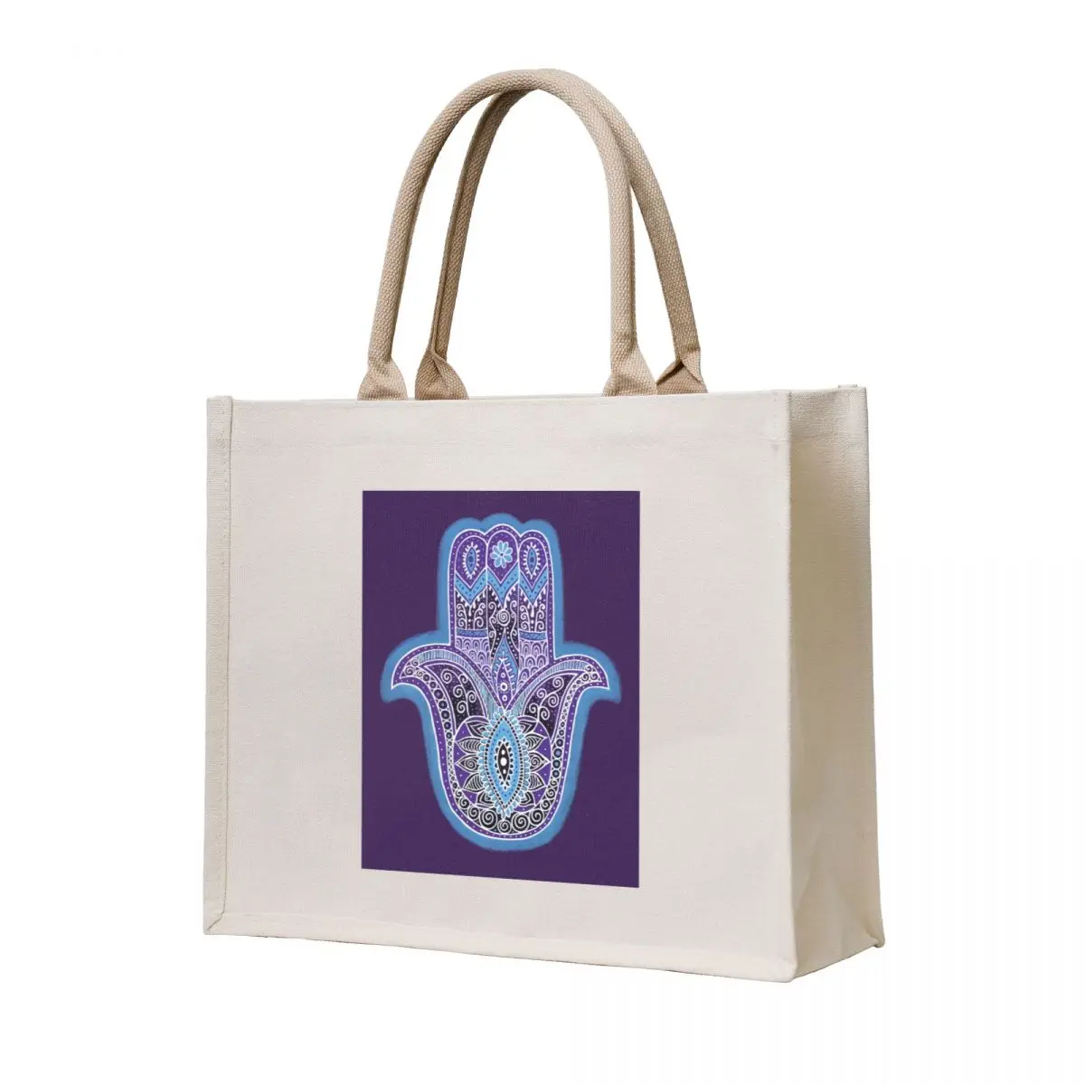 

Purple Hamsa Tote Bag tote bags men shoping bag Fabric bag