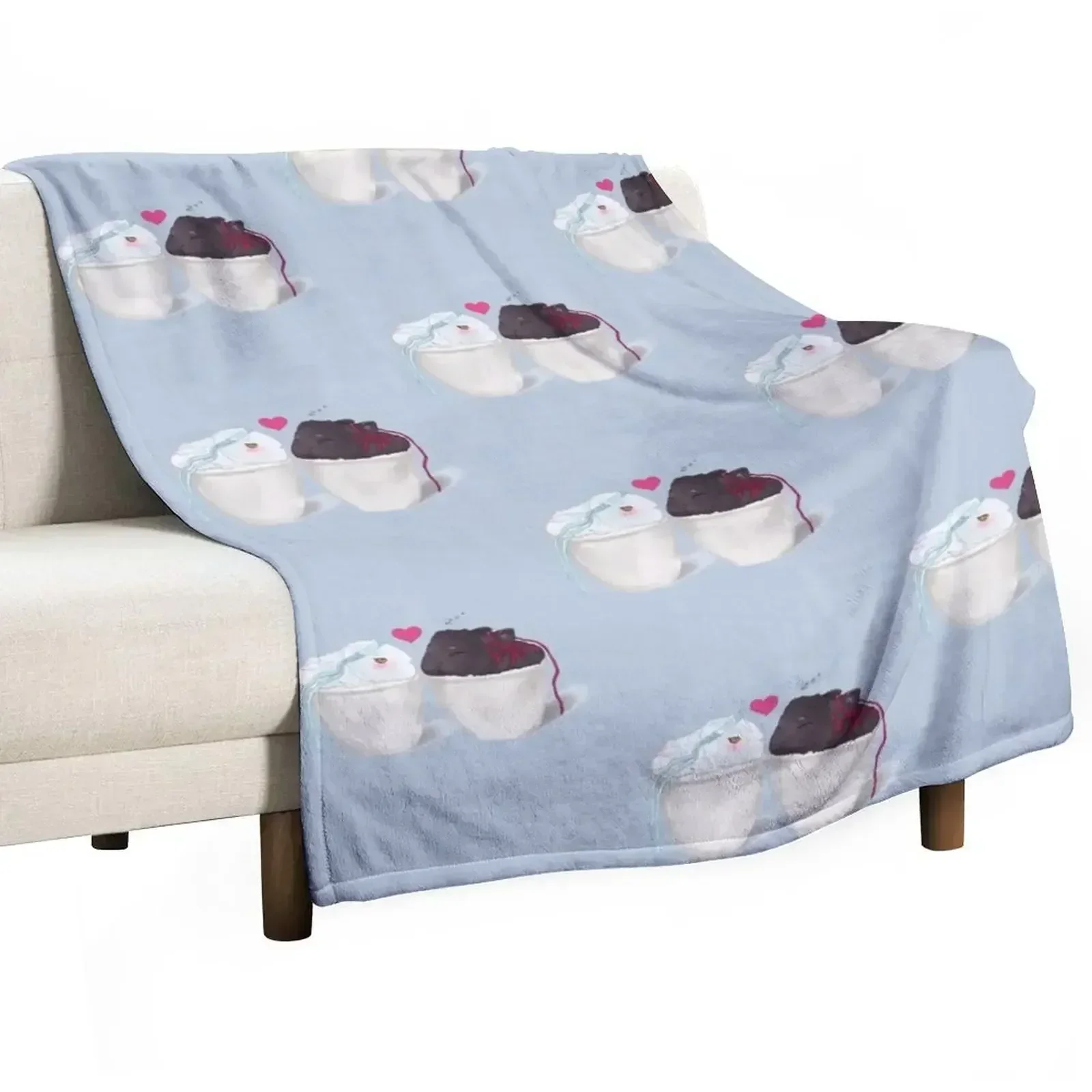 Little Rabbits WanXian Throw Blanket Cute Plaid Cute Shaggy Blankets