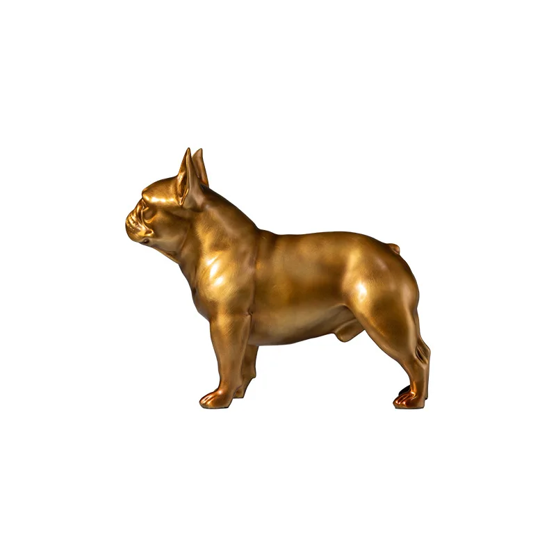 French Dou Meng Dog Brass Dog Ornament Crafts Niche Entrance TV Cabinet Desktop Color Bronze Ornament