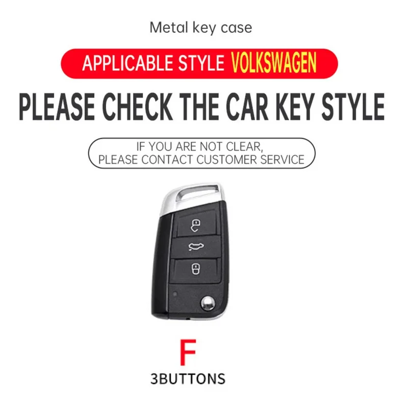 Zinc Alloy Car Key Case Cover Bag for VW Volkswagen MK7 Golf 7 Tiguan MK2 for Seat Ibiza Leon FR 2 Ateca Altea Skoda Octavia A7