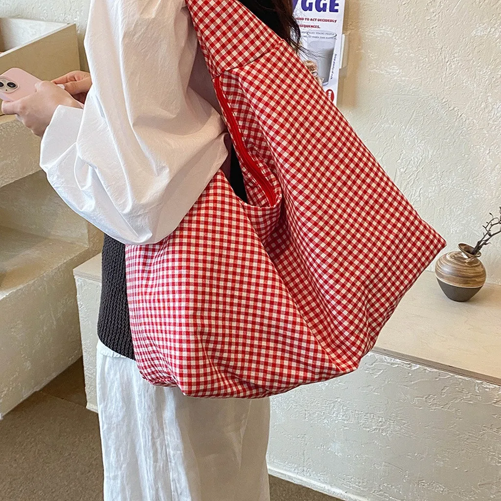 Women'S Tote Bag Check Pattern Check Pattern Handbag Large Capacity Tote Versatile Daily Commute Bag For Fashion Accessory Daily