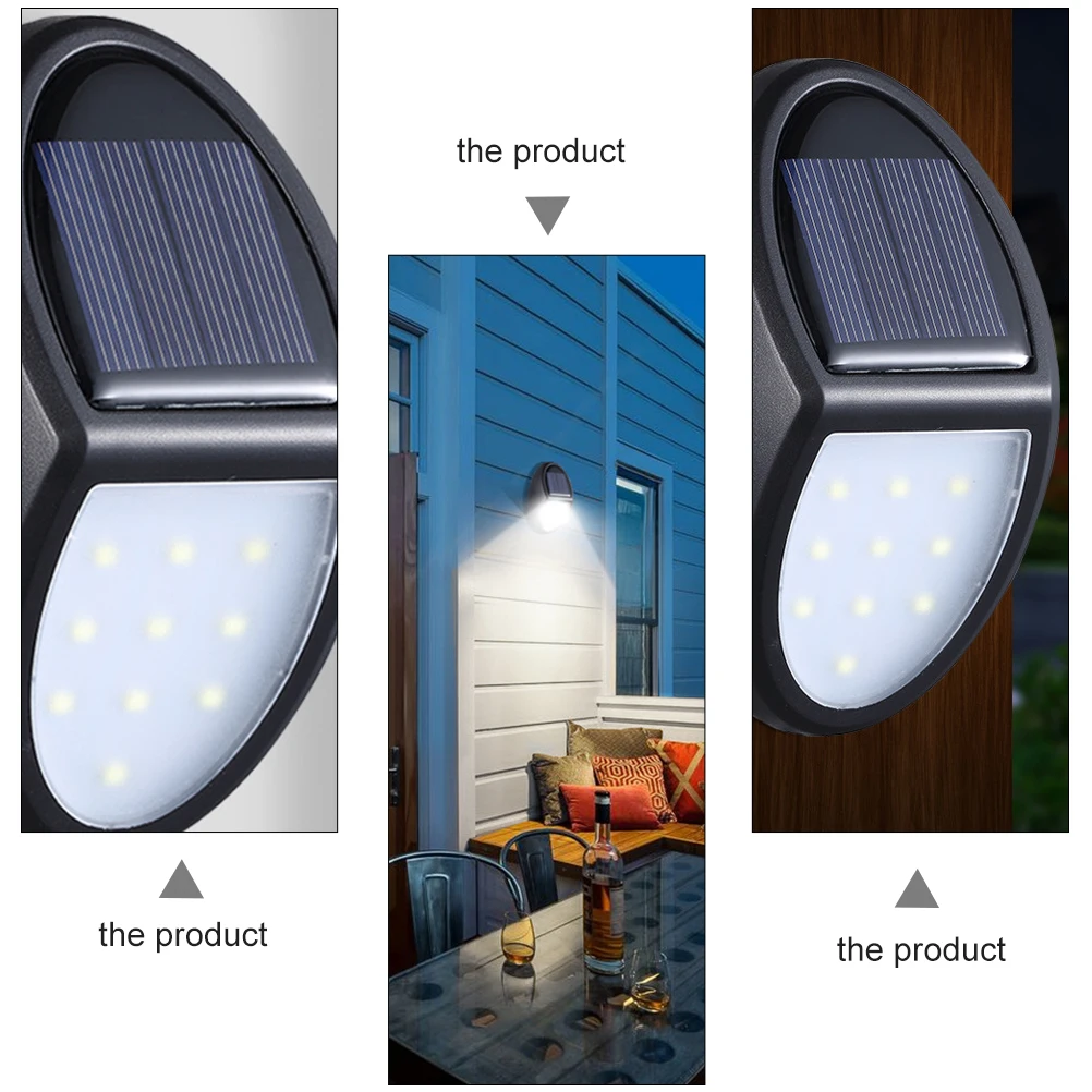 

Solar Fence Lights Outdoor Hedge Wall Yard Lighting Lamp Sensor Powered Waterproof ABS Material Durability Solar Charging Black