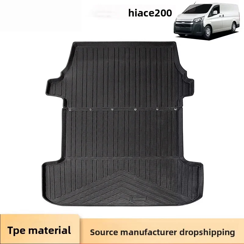 TPE Trunk Mat for Hiace ASHIKA 200 Series Non-Slip Eco-Friendly Odorless 10mm Thick 3pcs Full Set