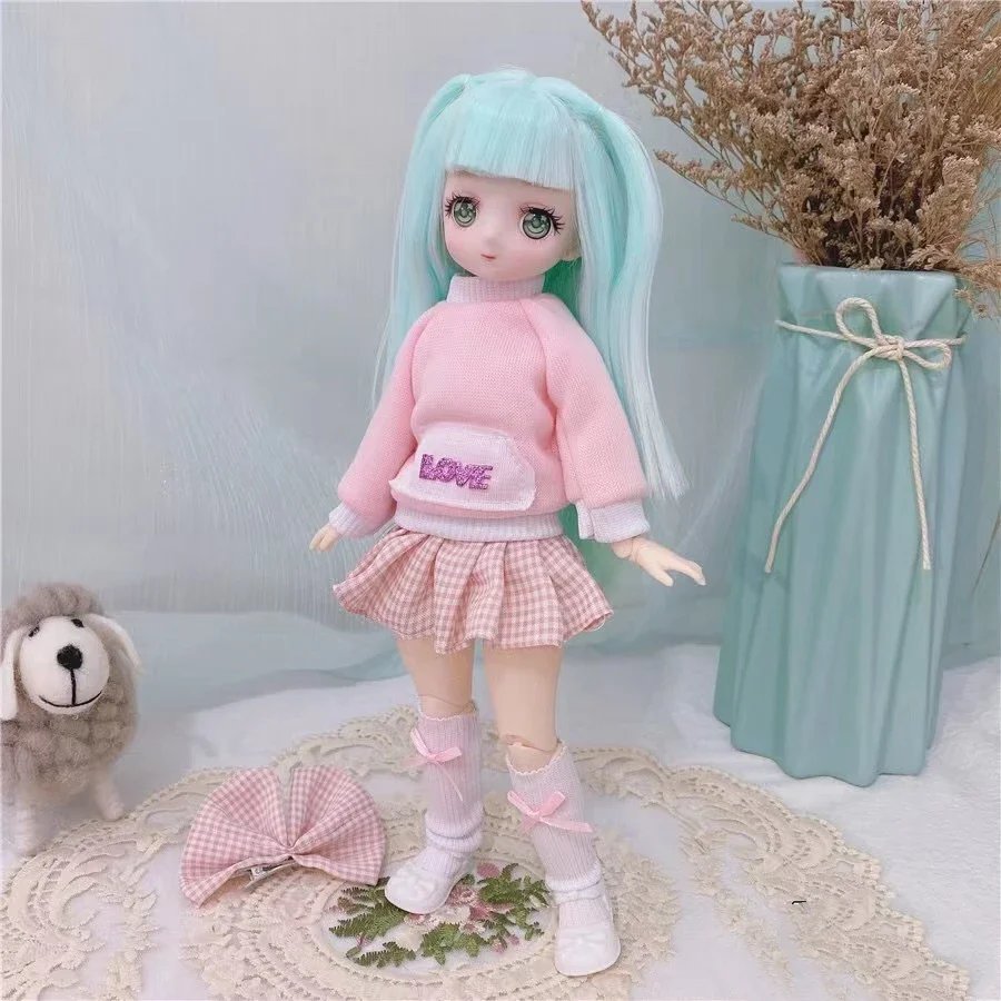 

BJD Girl Dolls 30cm Kawaii 6 Points Joint Movable Dolls With Fashion Clothes Soft Hair Dress Up Girl Toys Birthday Gift Doll New