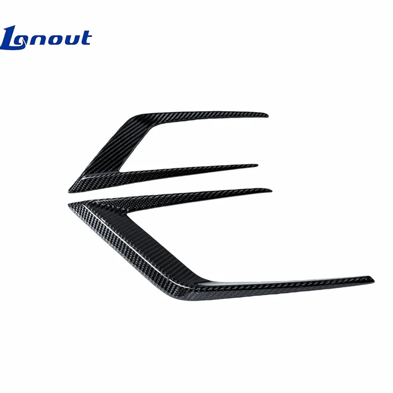 Sleek PK Style Dry Carbon Fiber Lower Front Canards Front Bumper Lower Duct Vent Trims Suitable for Lotus Eletre Modification