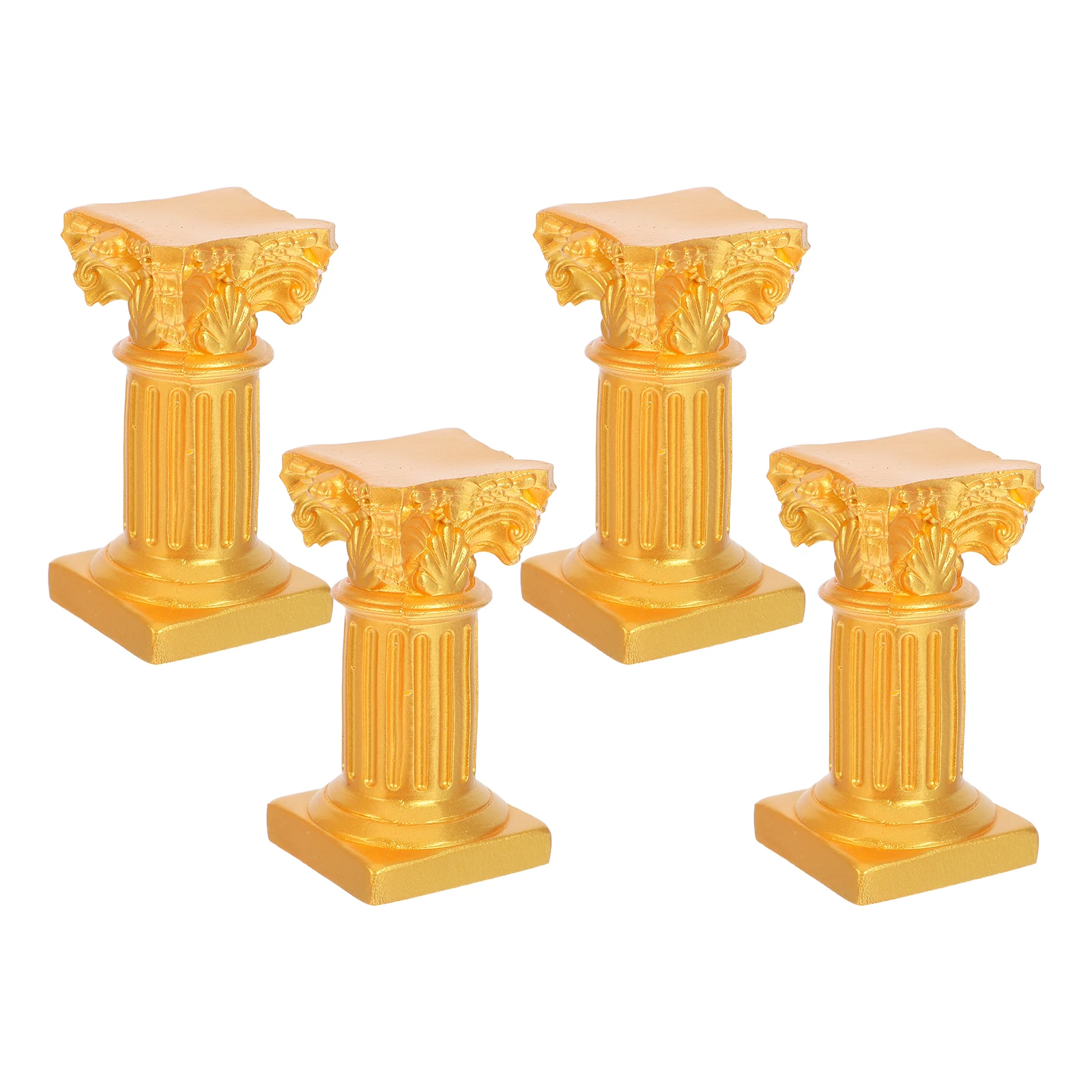 4Pcs Miniature Roman Pillar Stand Resin Material Versatile Base Home Decor Interior Artistic Roman Pillar Stand