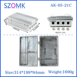 304x184x78mm Diy Aluminium Electronics Enclosure Amplifier Die Cast Aluminum Case IP67 Signal Project Housing Box Base Station