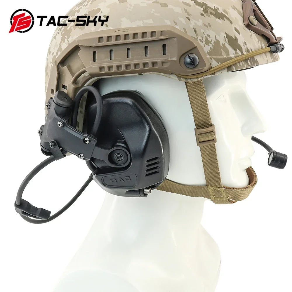 TS TAC-SKY Tactical Electronic Noise-Canceling Pickup RAC Headset for Tactical Helmets ARC Track FAST/ACH/MICH Series Helmets