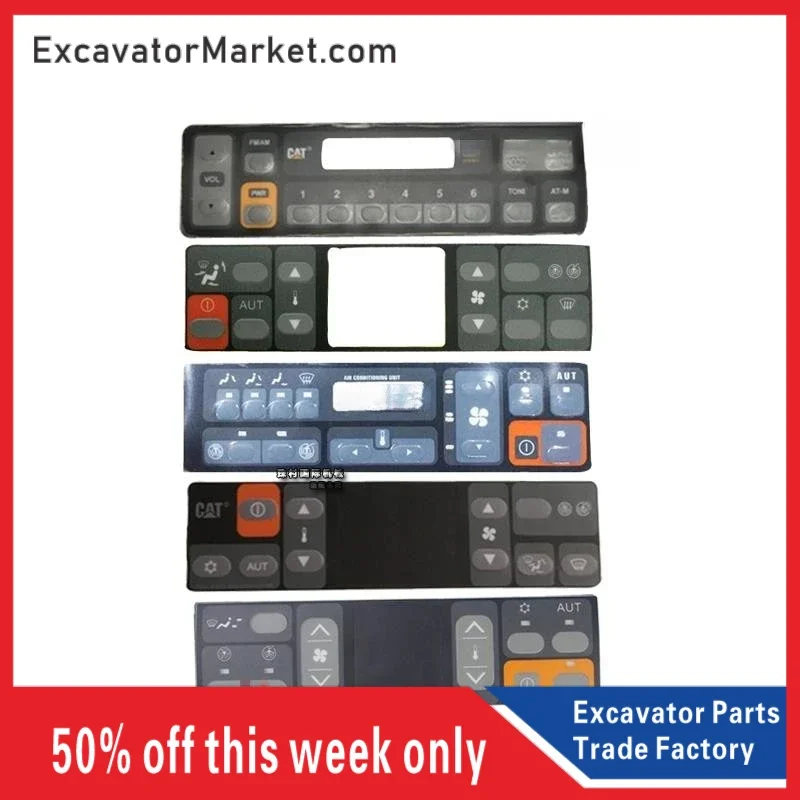 

For Caterpillar Cat 320b C D Excavator Air Conditioner Button A/C Controller Panel Switch Button Sticker Excavator Parts