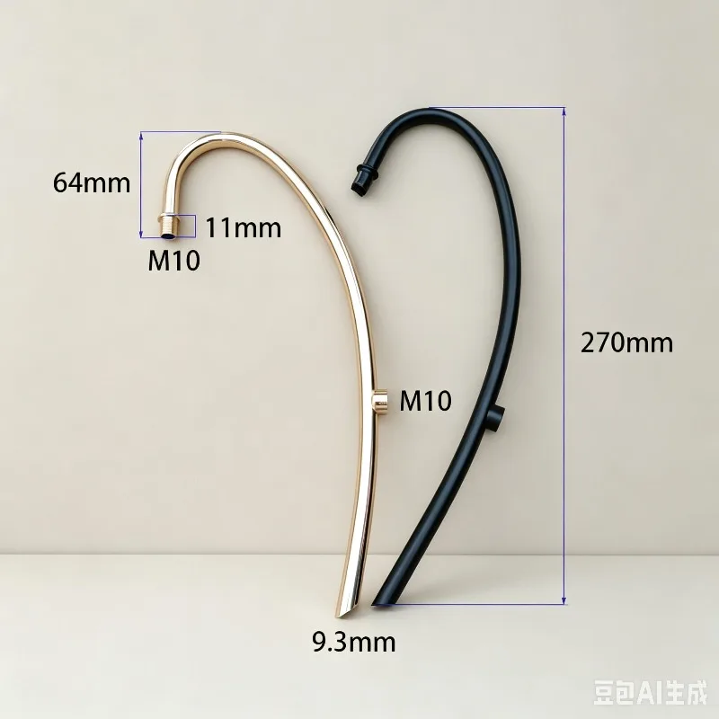 2packs Threaded Lamp Downrod Tube Bent Tube for Wall Lights Fixtures Diy Lamp Parts