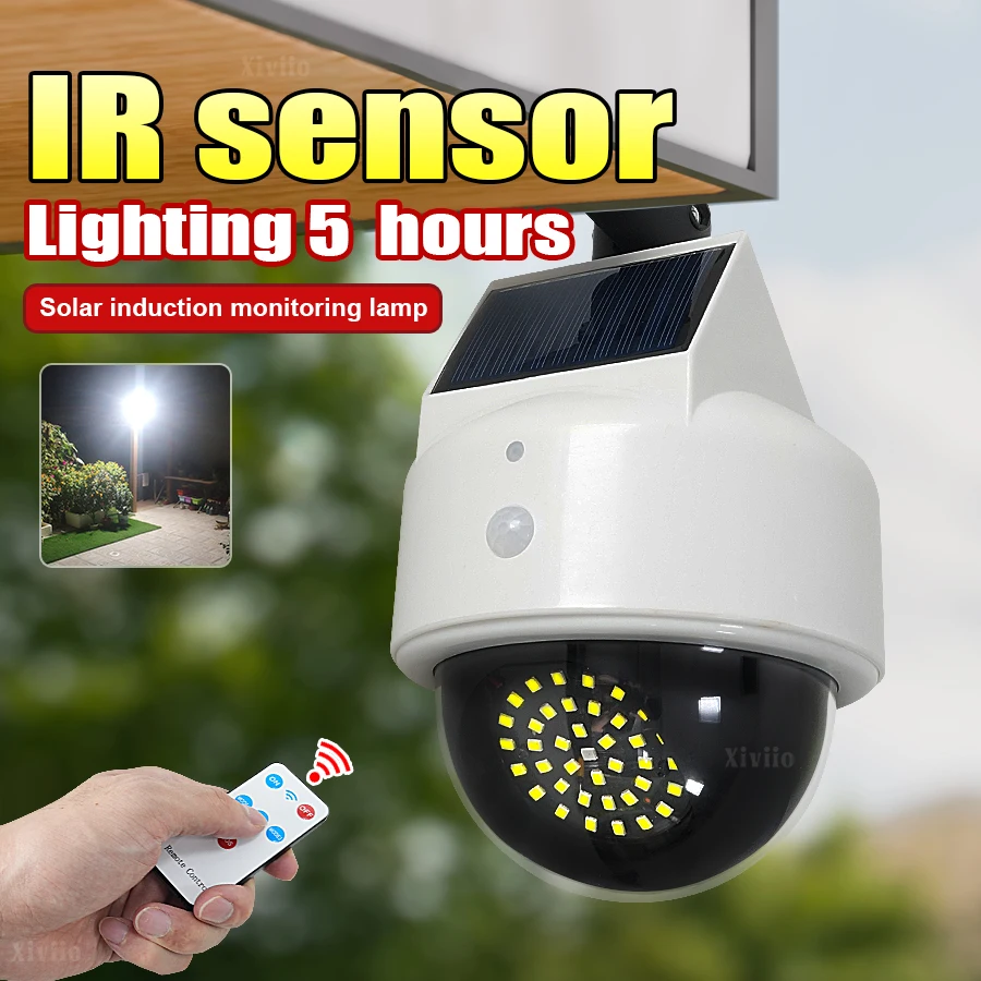 

Solar Wall Lamp 3 Modes Motion Sensor Security Simulation Camera Lamp IP65 Waterproof Solar Floodlight for Courtyard Garage Lamp