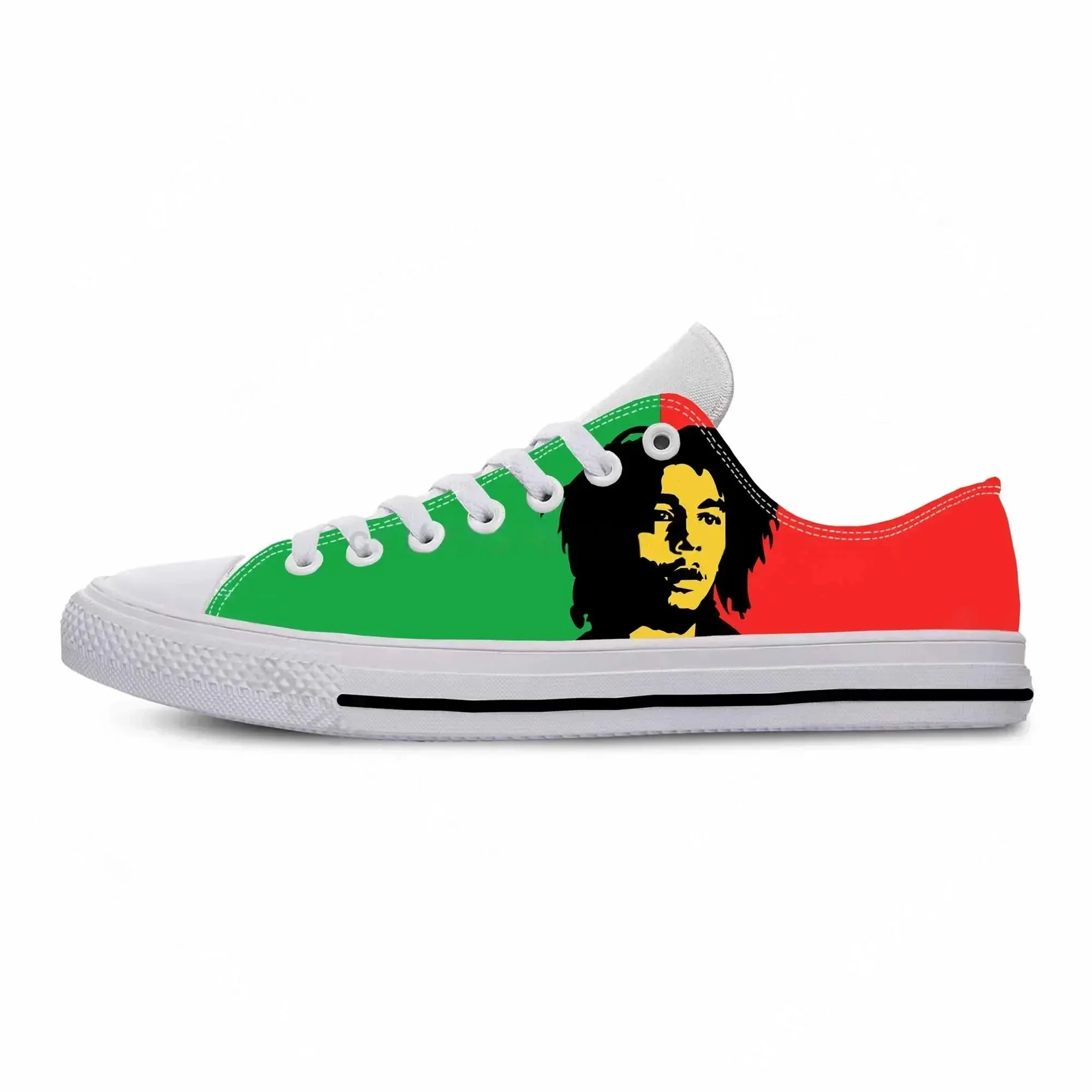 

Legend Bob Marley Reggae Rasta Music Rock Fashion Casual Cloth Shoes Low Top Comfortable Breathable 3D Print Men Women Sneakers