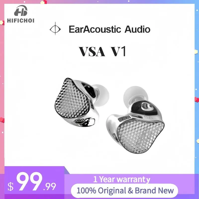 

EarAcoustic Audio VSA-V1 In-ear Headphones 3.5mm/4.4mm Titanium Gold Diaphragm HiFi Monitor Headphones