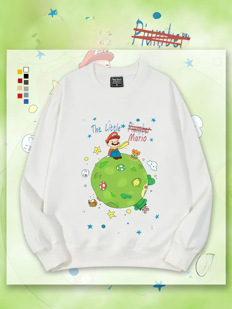 

Cartoon Collaborative Prince Fairy T Nintendo Game Nearby round Ne Sweatirt for Children Boys And Girls Autumn W...